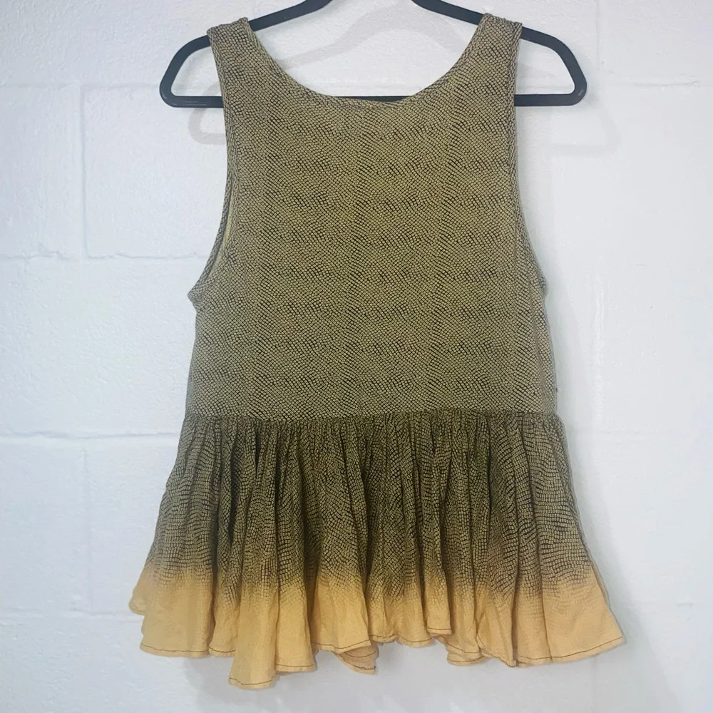 Anthropologie Akemi + Kin Hand-Beaded Swing Tank Peplum Ruffle Size M - Picture 5 of 11